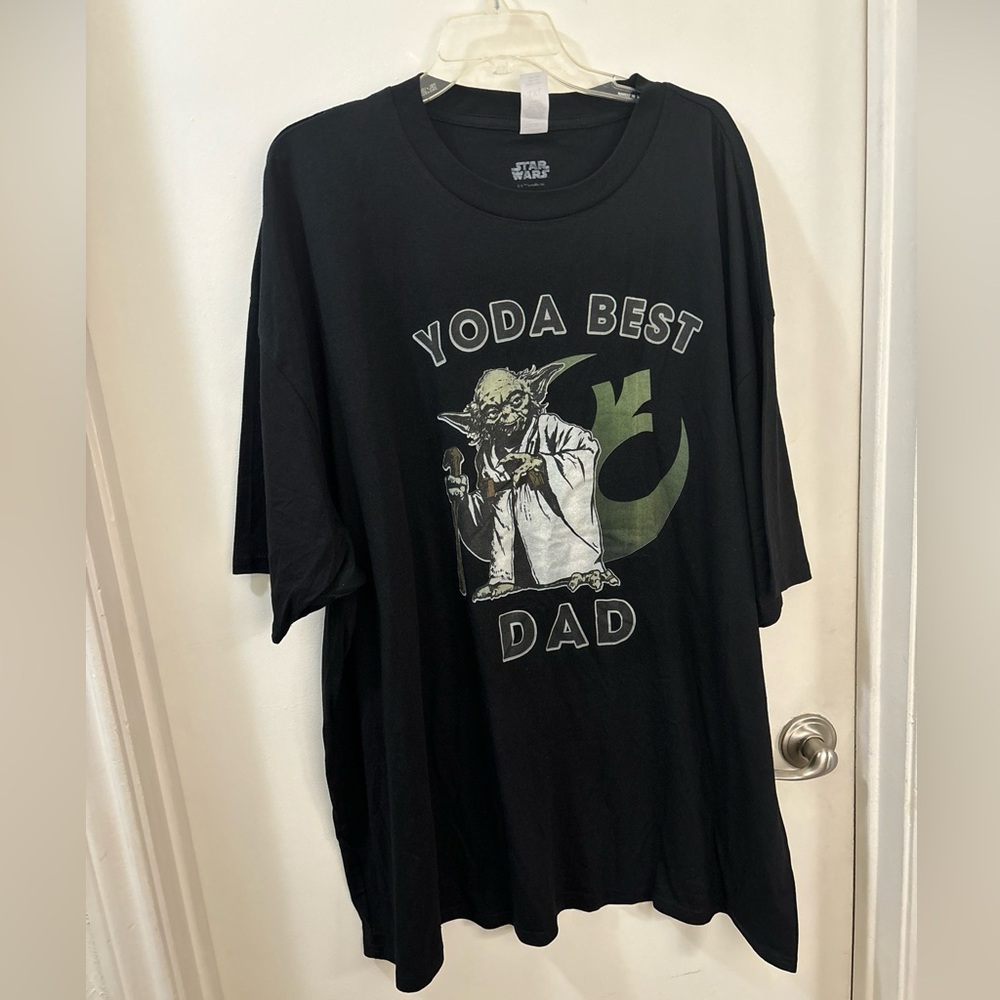 Star Wars YODA BEST DAD T-Shirt Men's SIZE 4XL Short Sleeve Black Father’s Gift